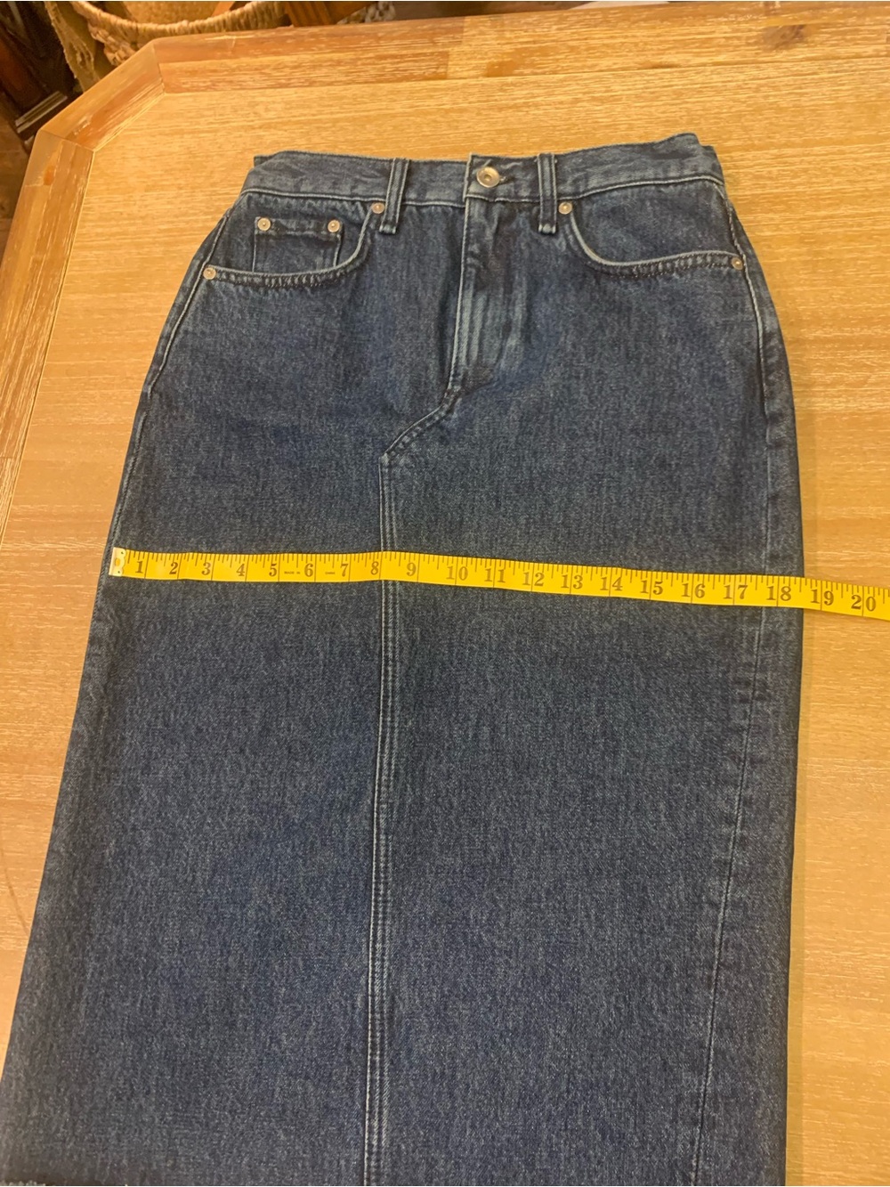 rag & bone Dark Blue  Sukato  denim Skirt with Raw Hem - Picture 13 of 14